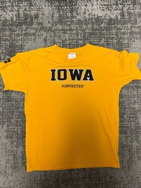 Champion Yellow Iowa Hawkeyes Logo Tee
